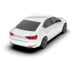 White modern car isolated on transparent background. 3d rendering - illustration png