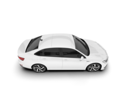 White city car isolated on transparent background. 3d rendering - illustration png