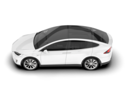 White city car isolated on transparent background. 3d rendering - illustration png