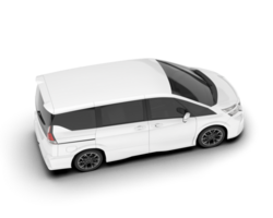 White modern car isolated on transparent background. 3d rendering - illustration png