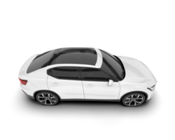 White modern car isolated on transparent background. 3d rendering - illustration png