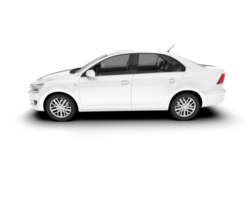 White city car isolated on transparent background. 3d rendering - illustration png