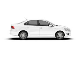 White city car isolated on transparent background. 3d rendering - illustration png