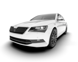 White modern car isolated on transparent background. 3d rendering - illustration png