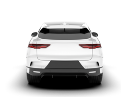 White city car isolated on transparent background. 3d rendering - illustration png