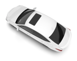 White city car isolated on transparent background. 3d rendering - illustration png