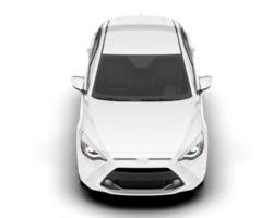 White city car isolated on transparent background. 3d rendering - illustration png