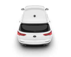 White city car isolated on transparent background. 3d rendering - illustration png