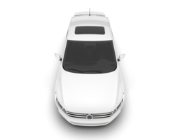 White city car isolated on transparent background. 3d rendering - illustration png