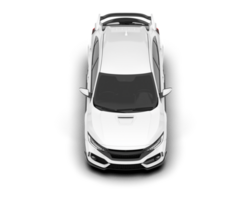 White city car isolated on transparent background. 3d rendering - illustration png