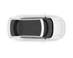 White modern car isolated on transparent background. 3d rendering - illustration png