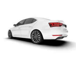 White modern car isolated on transparent background. 3d rendering - illustration png