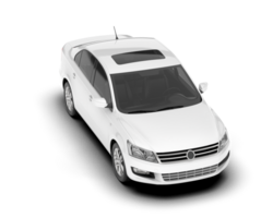 White city car isolated on transparent background. 3d rendering - illustration png