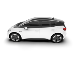 White city car isolated on transparent background. 3d rendering - illustration png