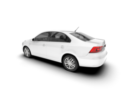 White city car isolated on transparent background. 3d rendering - illustration png