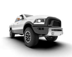 White pickup truck isolated on transparent background. 3d rendering - illustration png