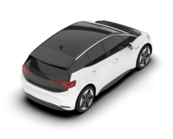 White city car isolated on transparent background. 3d rendering - illustration png