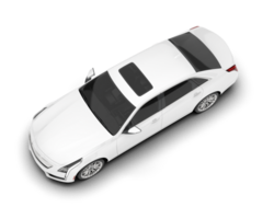 White city car isolated on transparent background. 3d rendering - illustration png