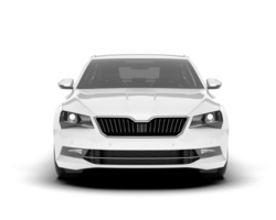 White modern car isolated on transparent background. 3d rendering - illustration png