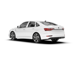 White city car isolated on transparent background. 3d rendering - illustration png