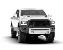 White pickup truck isolated on transparent background. 3d rendering - illustration png