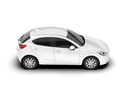 White city car isolated on transparent background. 3d rendering - illustration png