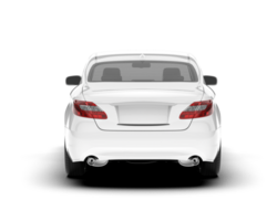 White city car isolated on transparent background. 3d rendering - illustration png