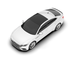 White modern car isolated on transparent background. 3d rendering - illustration png