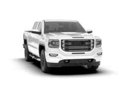 White pickup truck isolated on transparent background. 3d rendering - illustration png