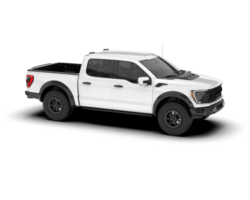 White pickup truck isolated on transparent background. 3d rendering - illustration png