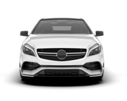 White city car isolated on transparent background. 3d rendering - illustration png