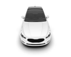 White city car isolated on transparent background. 3d rendering - illustration png