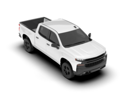 White pickup truck isolated on transparent background. 3d rendering - illustration png