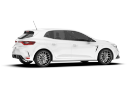 White city car isolated on transparent background. 3d rendering - illustration png