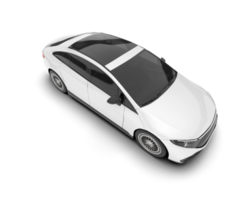 White modern car isolated on transparent background. 3d rendering - illustration png