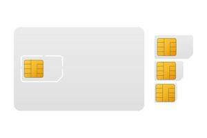 Vector Mobile Cellular Phone Sim Card Chip Isolated on Background. Vector stock illustration