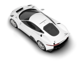 White sport car isolated on transparent background. 3d rendering - illustration png