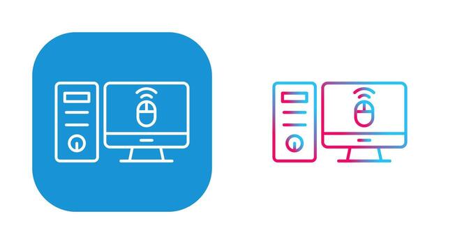 icono de vector de computadora de escritorio