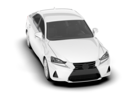 White city car isolated on transparent background. 3d rendering - illustration png