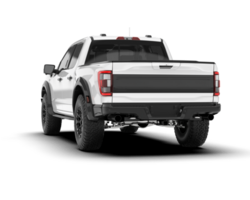 White pickup truck isolated on transparent background. 3d rendering - illustration png