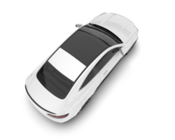 White city car isolated on transparent background. 3d rendering - illustration png