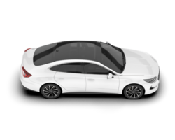 White modern car isolated on transparent background. 3d rendering - illustration png