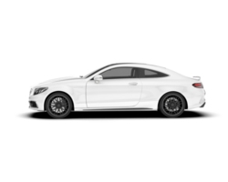 White city car isolated on transparent background. 3d rendering - illustration png