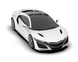 White sport car isolated on transparent background. 3d rendering - illustration png