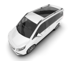 White city car isolated on transparent background. 3d rendering - illustration png