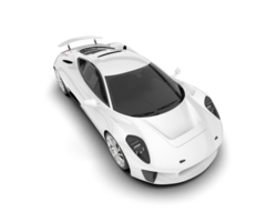 White sport car isolated on transparent background. 3d rendering - illustration png