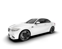 White sport car isolated on transparent background. 3d rendering - illustration png