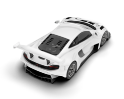 White sport car isolated on transparent background. 3d rendering - illustration png