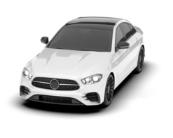 White city car isolated on transparent background. 3d rendering - illustration png