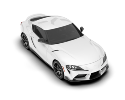 White sport car isolated on transparent background. 3d rendering - illustration png